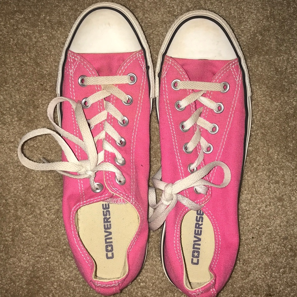 Bright pink converse, worn once